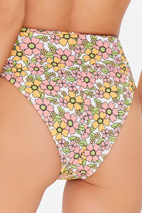 ORANGE/PINK Floral High-Rise Bikini Bottoms, image 3