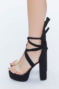 BLACK Lace-Up Platform Heels, image 2