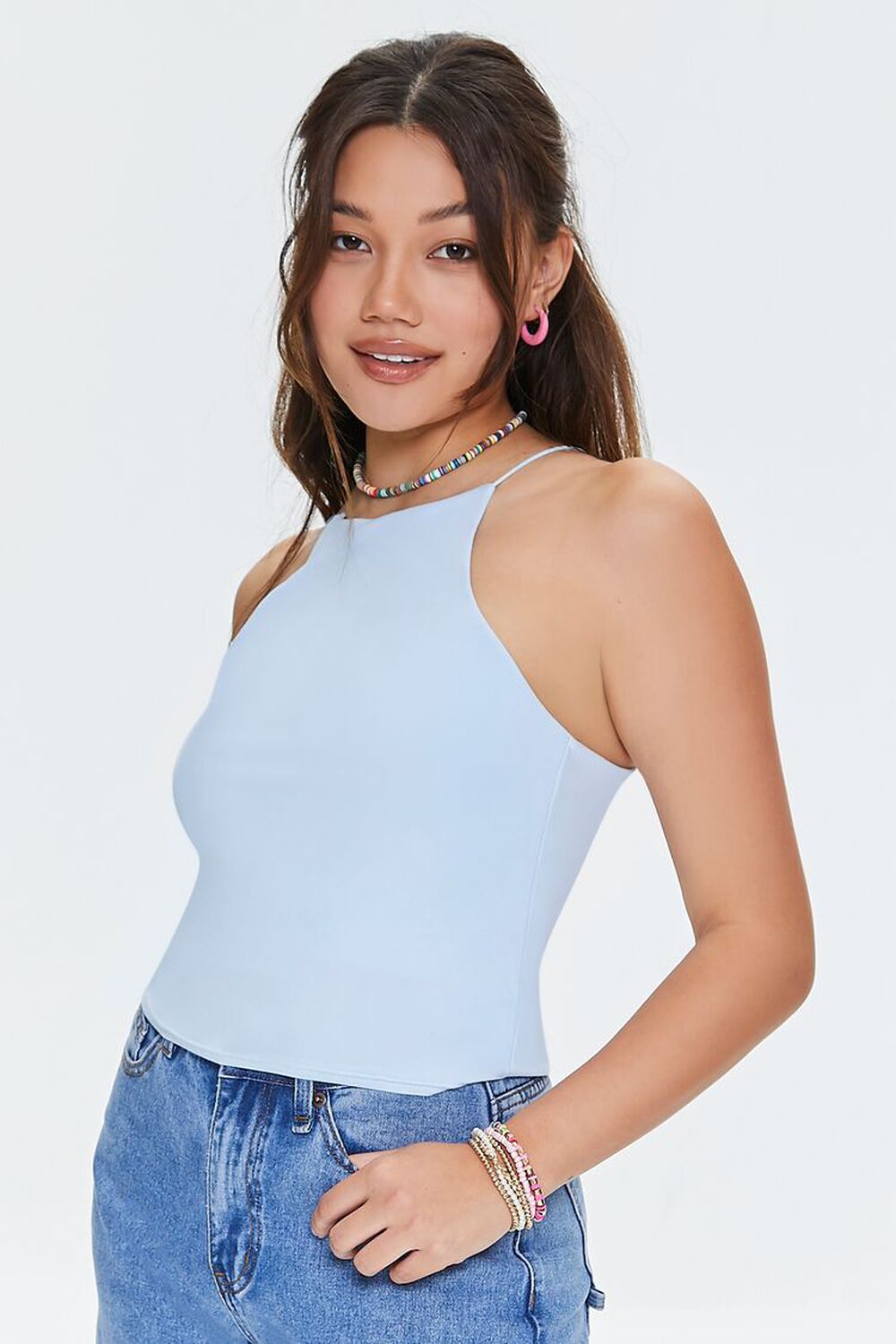 BABY BLUE Relaxed Square-Back Cami, image 1