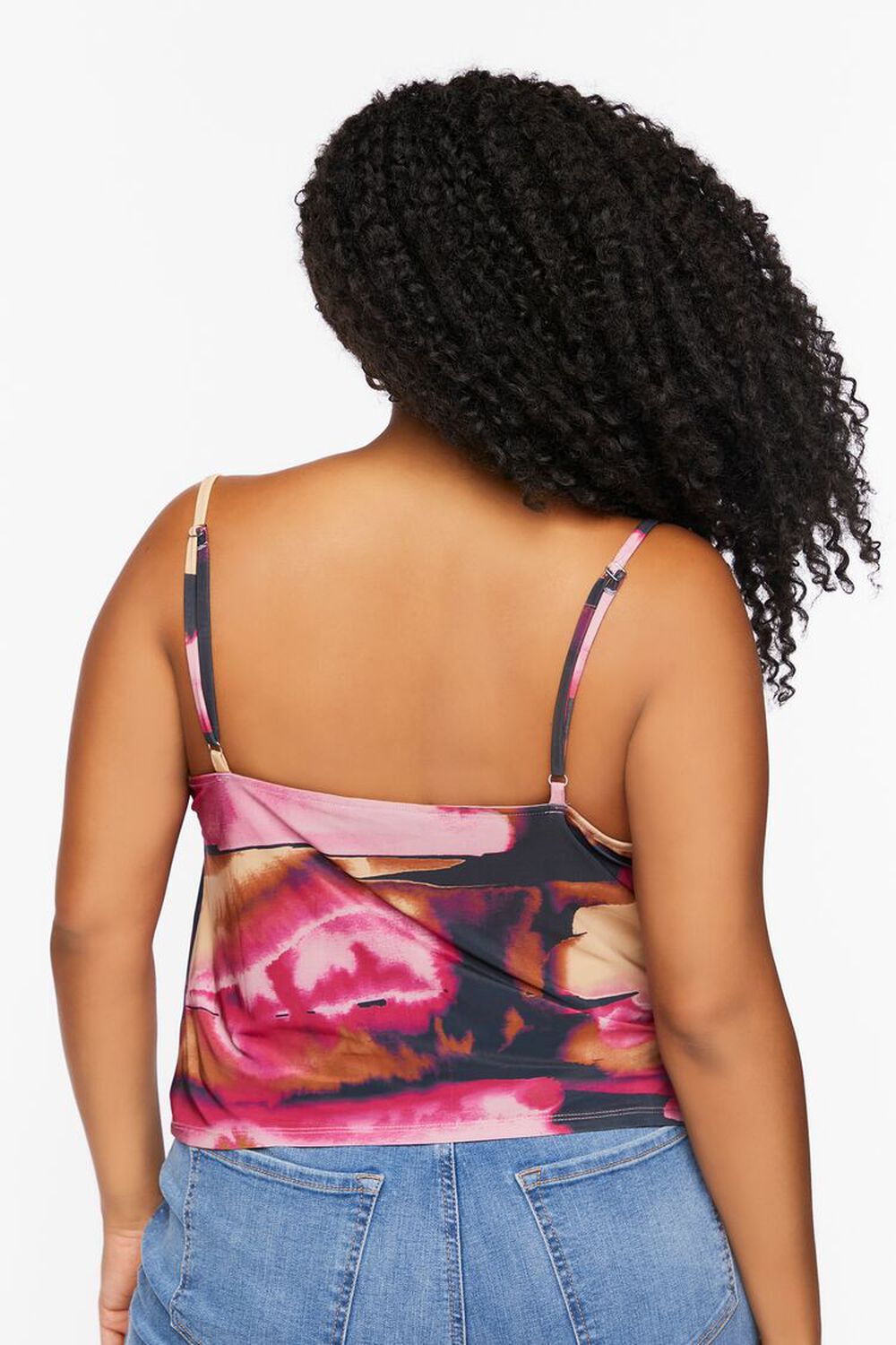 Plus Size Abstract Print Cowl Neck Cami, image 3