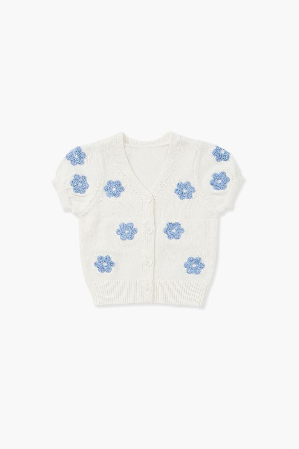WHITE/MULTI Girls Floral Cardigan Sweater (Kids), image 1