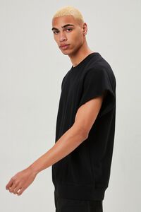 BLACK French Terry Short-Sleeve Sweatshirt, image 2