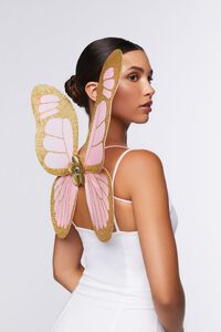 PINK/GOLD Butterfly Costume Wings, image 1