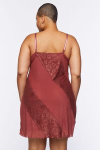 BRICK Plus Size Lace Mesh Slip Dress, image 5