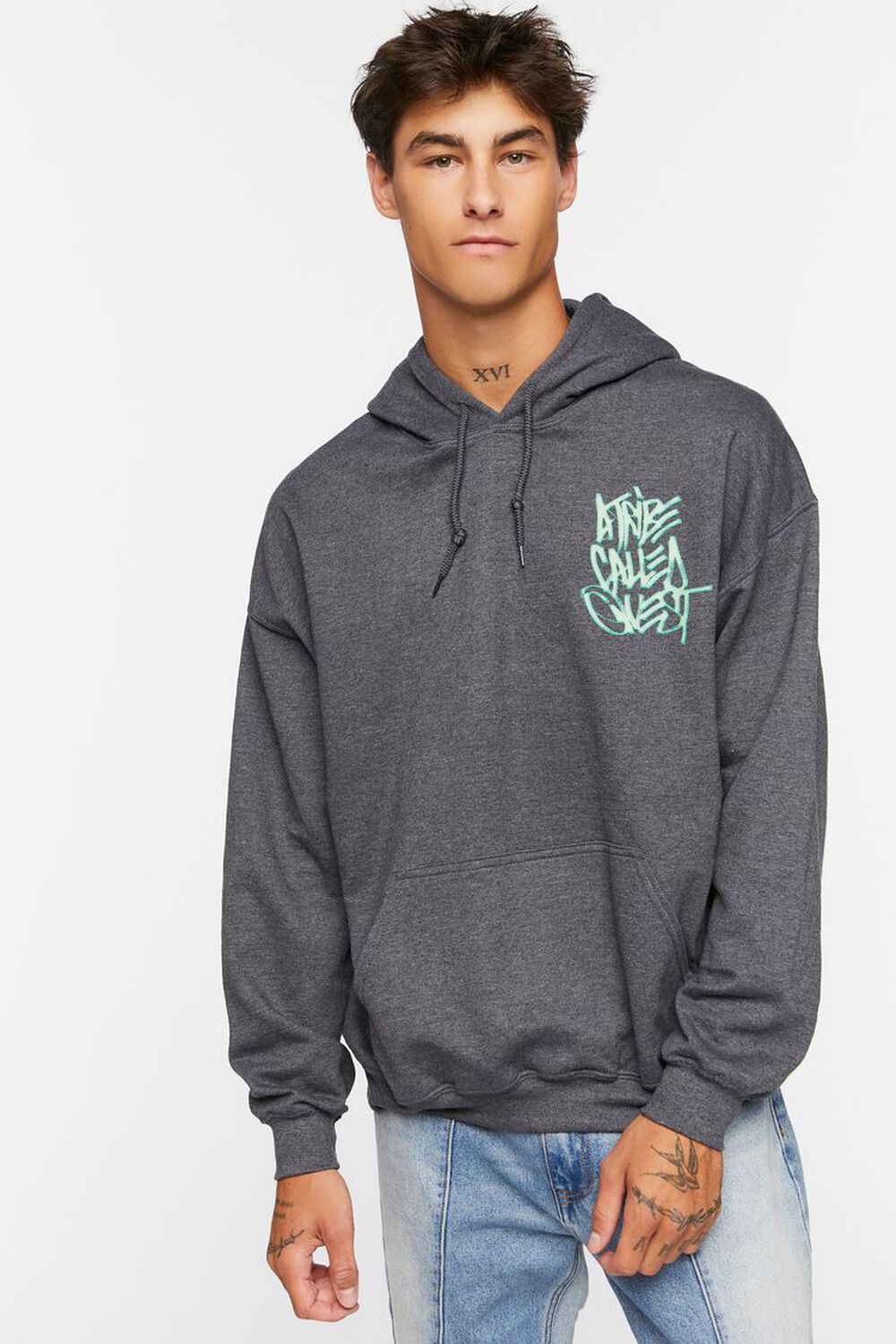 HEATHER GREY/MULTI A Tribe Called Quest Graphic Hoodie, image 1