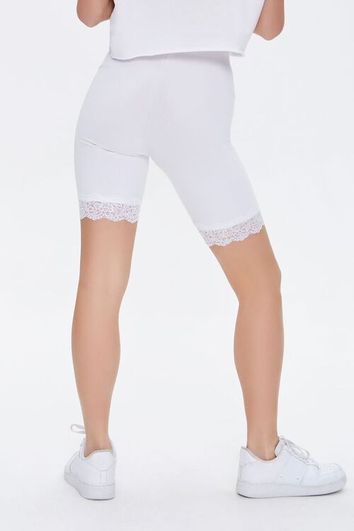WHITE Lace-Trim Biker Shorts, image 5