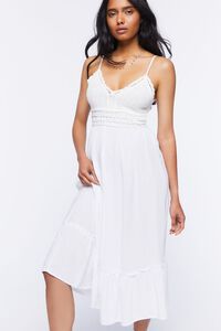 WHITE Flounce Cami Midi Dress, image 4