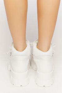 WHITE Lace-Up Lug Sole Ankle Booties, image 3