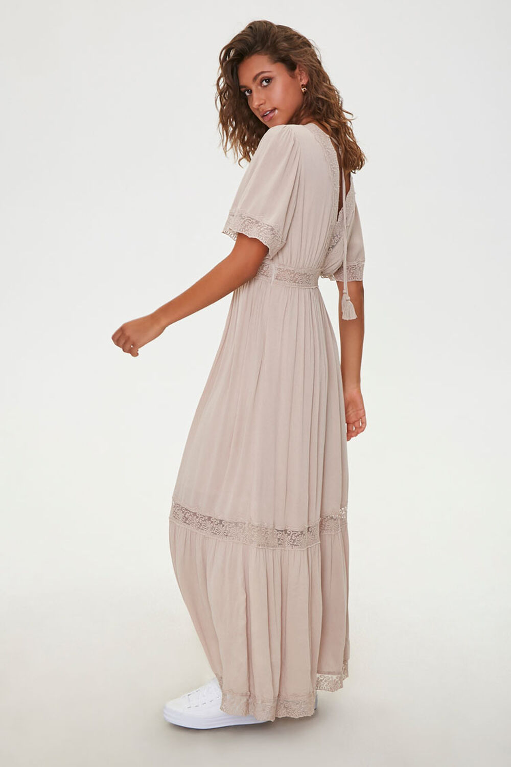 SAND   Lace-Trim Maxi Dress, image 2