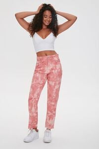PINK/LIGHT PINK Tie-Dye Ankle Jeans, image 1
