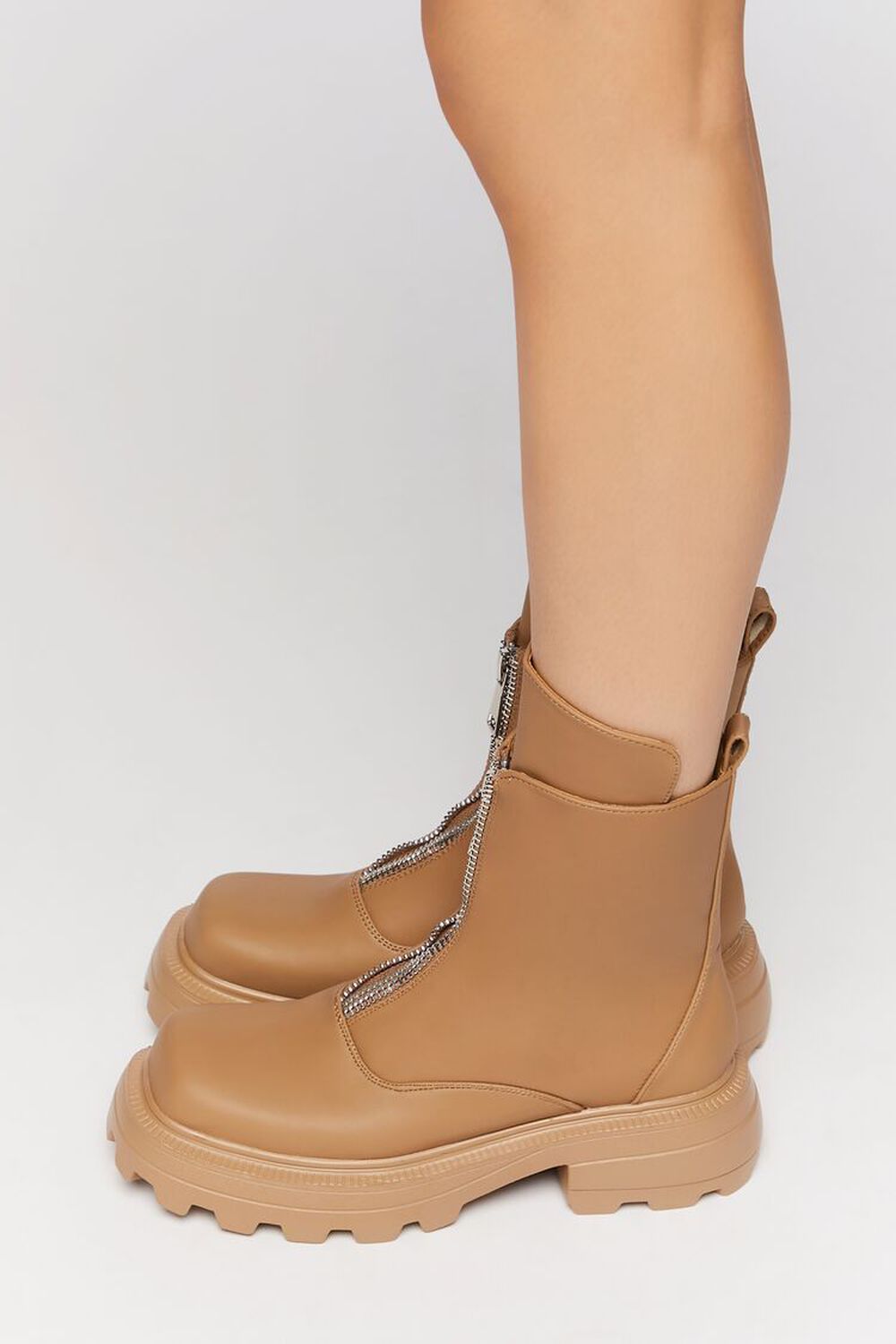 NUDE Zip-Front Faux Leather Booties, image 2