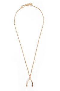 GOLD Wishbone Rope Chain Necklace, image 2