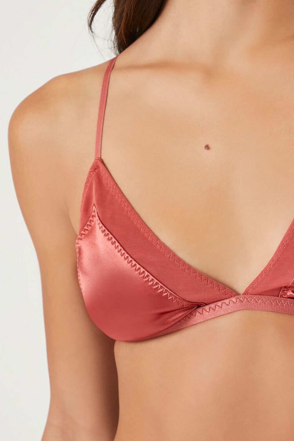 Ruched Mesh Triangle Bralette