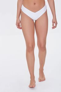 WHITE V-Cut Cheeky Bikini Bottoms, image 4