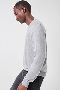 HEATHER GREY Cashmere-Blend Crew Neck Sweater, image 3