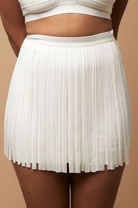 WHITE Herve Leger Fringe Mini Skirt, image 6