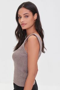 TAUPE Pointelle Sweater-Knit Tank Top, image 2