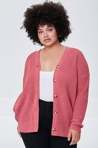 BERRY Plus Size Ribbed Cardigan Sweater, image 1