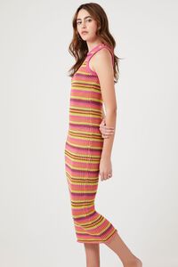 PINK/MULTI Striped Sweater-Knit Midi Dress, image 3