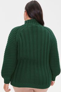 HUNTER GREEN Ribbed Mock Neck Sweater, image 3