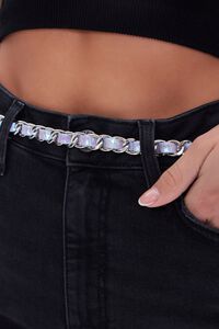 SILVER/MULTI Faux Patent Leather Chain Hip Belt, image 2