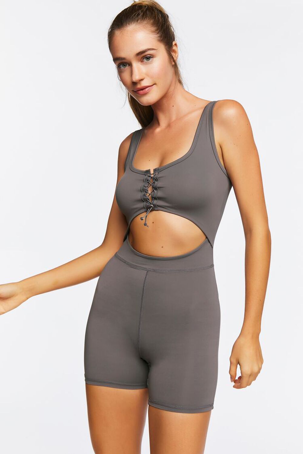 Active Seamless Cutout Romper, image 1