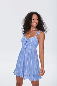 BLUE/WHITE Striped Mini Dress, image 1