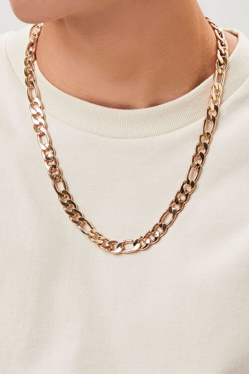 GOLD Men Curb Chain Necklace, image 1