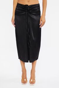 BLACK Knotted Midi Skirt, image 2
