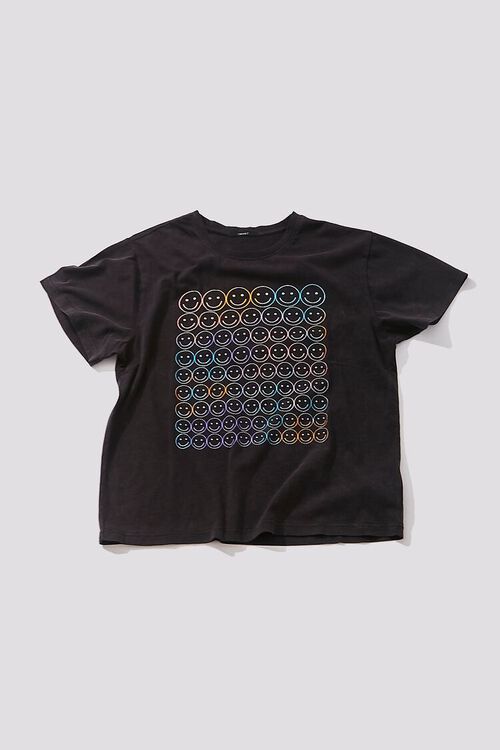 CHARCOAL/MULTI Happy Face Graphic Tee, image 1