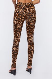 BROWN/MULTI Leopard Print Split-Hem Leggings, image 4