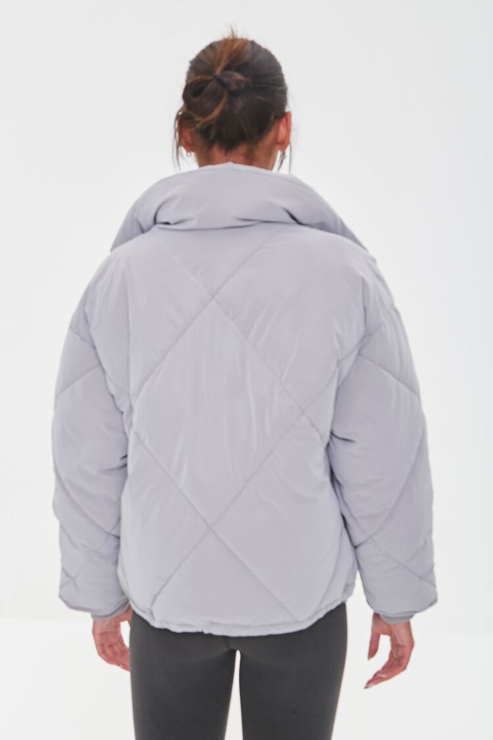 GREY Zip-Up Puffer Jacket, image 3