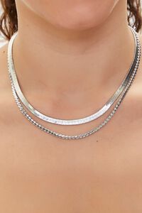 SILVER Serpentine Layered Necklace, image 1