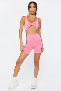 MIAMI PINK Active Checkered Seamless Romper, image 4
