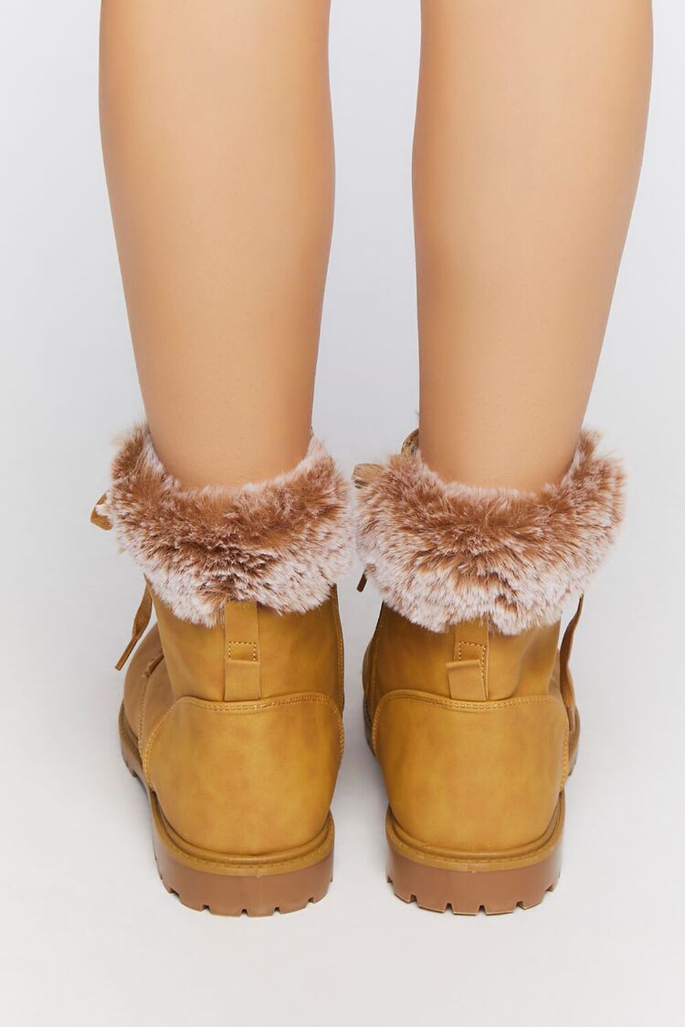 CAMEL Faux Fur-Lined Ankle Booties, image 3