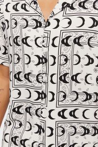 WHITE/BLACK Crescent Moon Print Shirt, image 5