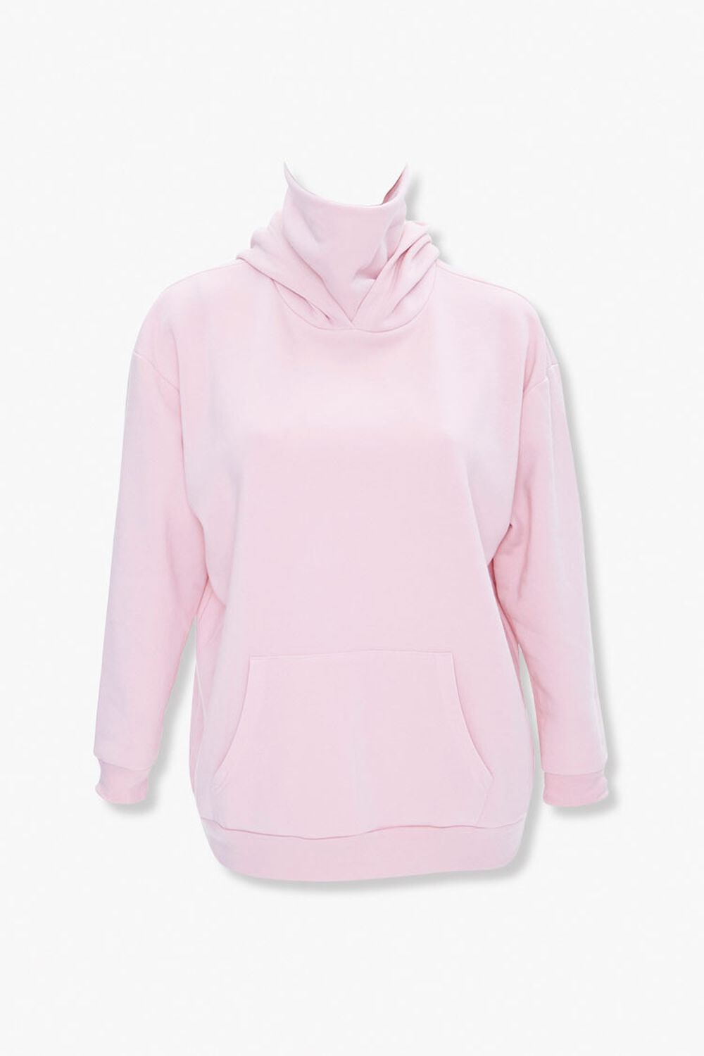 LIGHT PINK Plus Size Face Mask Hoodie, image 1