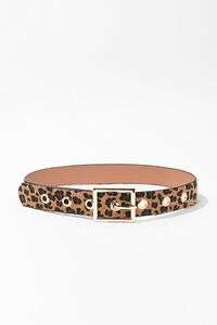 Brushed Leopard Print Waist Belt