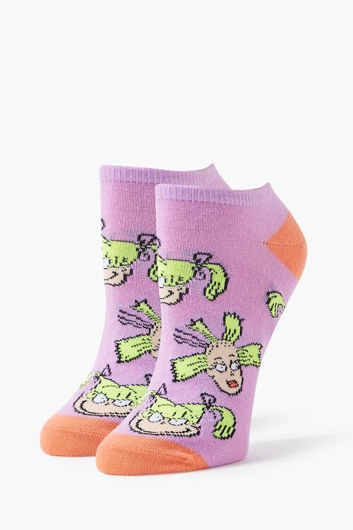 PURPLE/MULTI Rugrats Print Ankle Socks, image 1