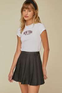 BLACK Pleated Mini Skirt, image 1