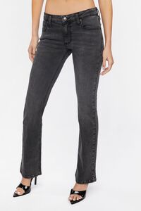 WASHED BLACK Low-Rise Bootcut Jeans, image 2
