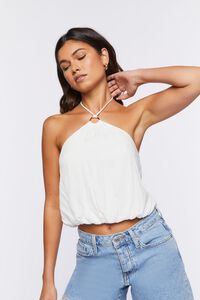 IVORY O-Ring Halter Top, image 1