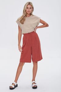 RUST Linen-Blend Bermuda Shorts, image 5