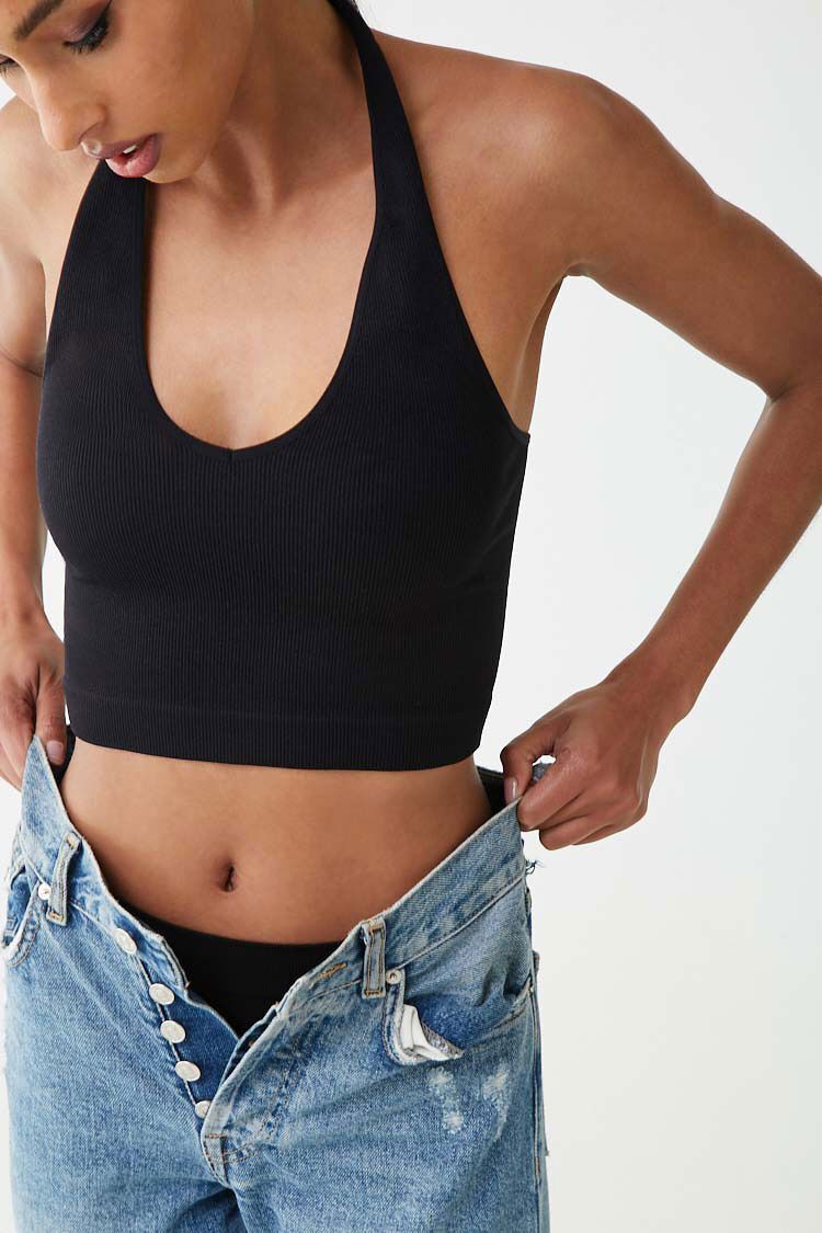 forever 21 blue crop top