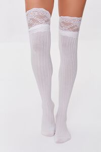 Lace-Trim Thigh-High Socks, image 4