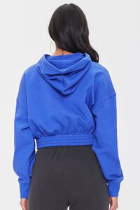 BLUE French Terry Cropped Hoodie, image 3