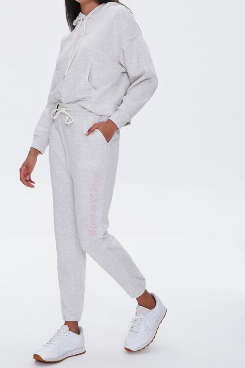HEATHER GREY/MULTI Self Love Embroidered Graphic Joggers, image 1