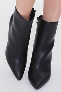 BLACK Faux Leather Stiletto Booties, image 4