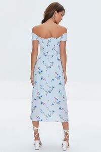 BLUE/MULTI Floral Off-the-Shoulder Midi Dress, image 3