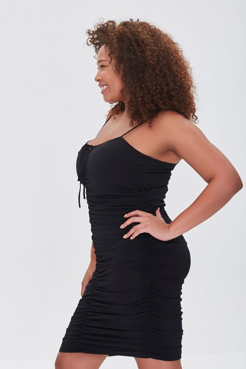 BLACK Plus Size Ruched Cami Dress, image 2